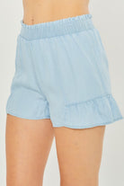 Woven Solid Shorts Love Tree