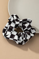 Check Pattern Soft Satin Hair Scrunchies LA3accessories