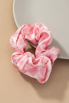 Check Pattern Soft Satin Hair Scrunchies LA3accessories