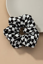 Check Pattern Soft Satin Hair Scrunchies LA3accessories