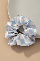 Check Pattern Soft Satin Hair Scrunchies LA3accessories