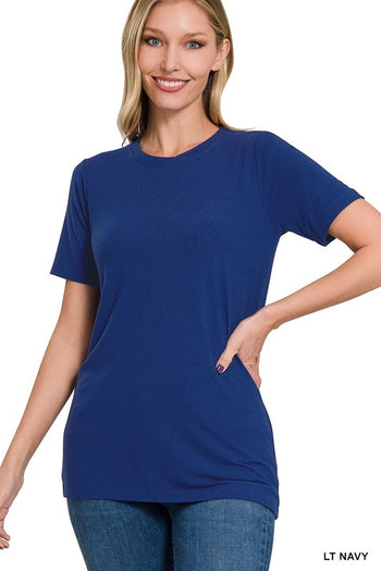 SHORT SLEEVE ROUND NECK TEE ZENANA