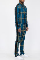 PLAID CHECKERED FULL ZIP TRACK PANTS WEIV