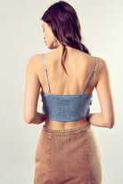 Front Tie-Up Cami Crop Top Mustard Seed