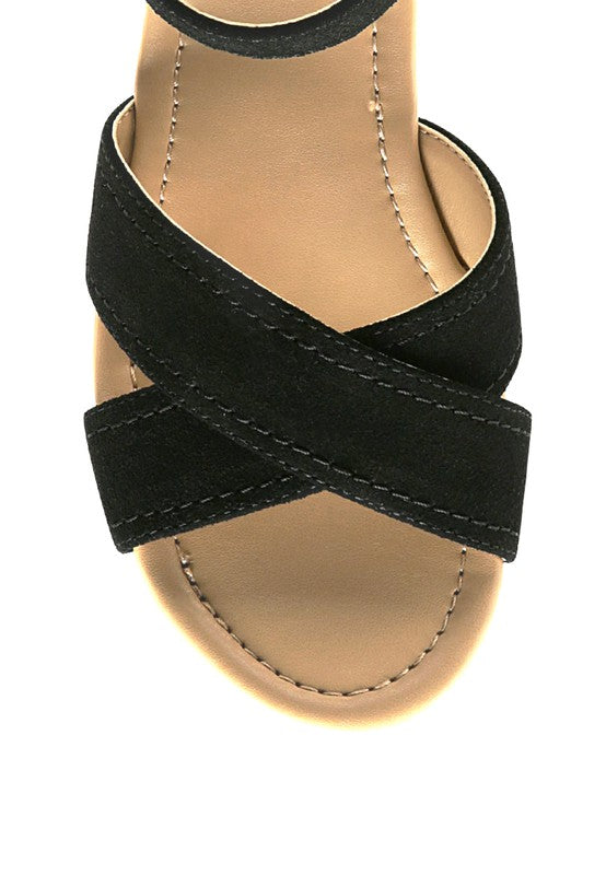 ULLA HIGH HEELED BLOCK SANDAL IN BLACK Rag Company