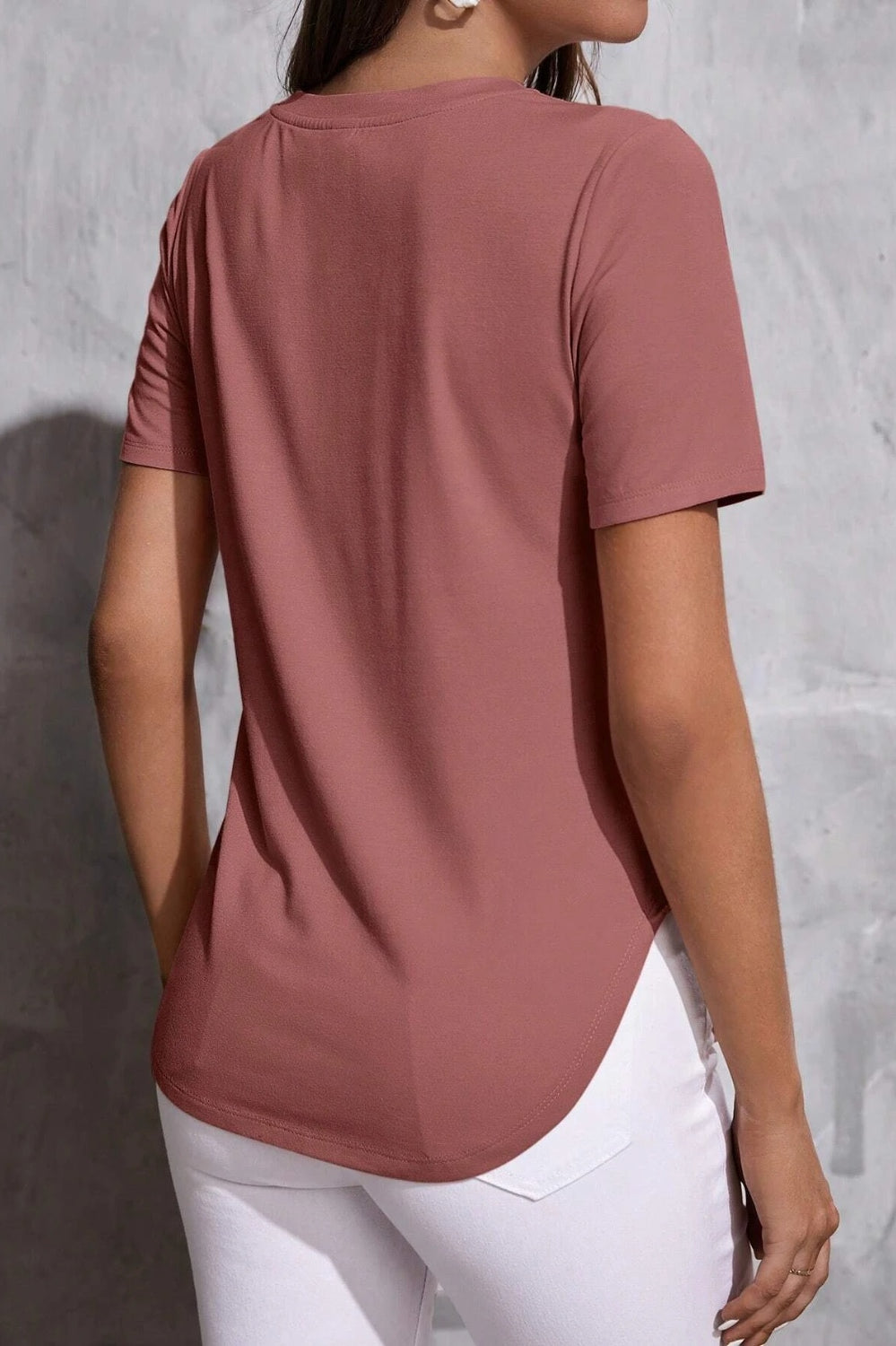 Round Neck Short Sleeve T-Shirt Trendsi
