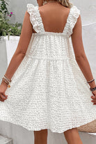 Ruffled Square Neck Wide Strap Dress Trendsi