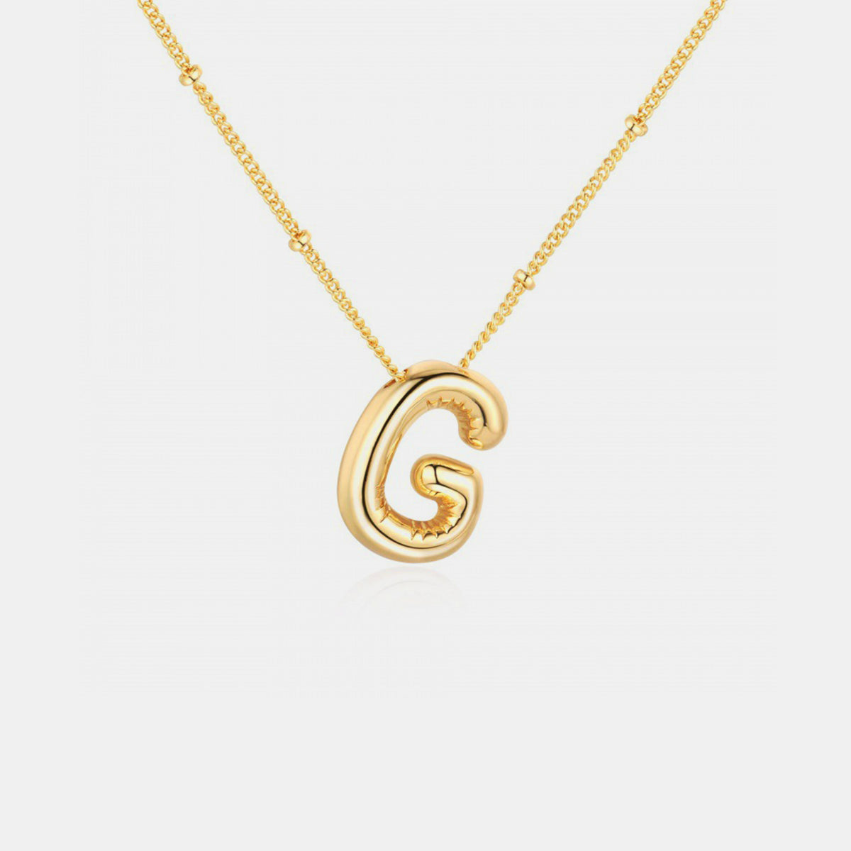 Gold-Plated Letter Pendant Necklace Trendsi