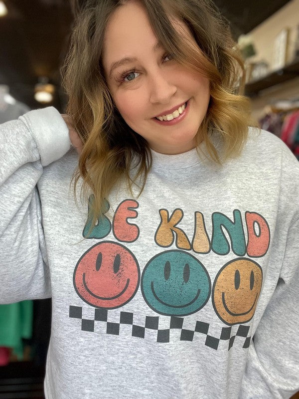 Be Kind Smiley Sweatshirt Ask Apparel