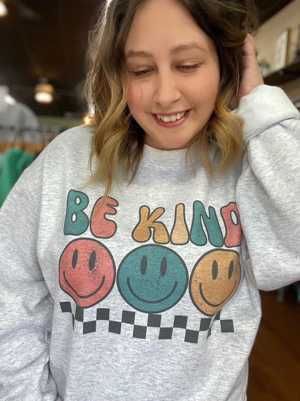 Be Kind Smiley Sweatshirt Ask Apparel