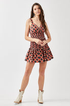 Polka Dot Printed Ruffled Skorts Mustard Seed