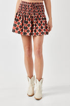 Polka Dot Printed Ruffled Skorts Mustard Seed