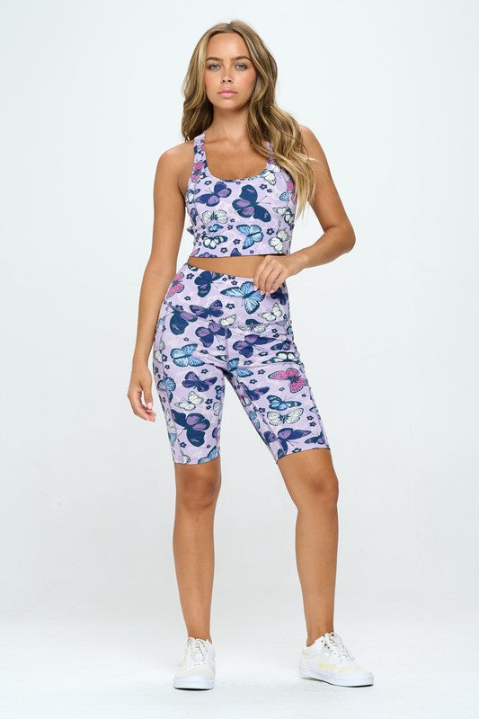 Butterfly print activewear set OTOS Active