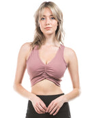 Deep V Drawstring Sports Bra Buttery Soft Fabric OTOS Active