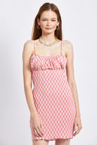 SPAGHETTI STRAP MINI PLAID DRESS Emory Park