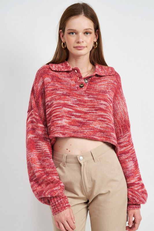 LONG SLEEVE COLLARED SWEATER Emory Park