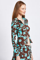 PRINTED LONG SLEEVE DUAL ZIP TOP Emory Park