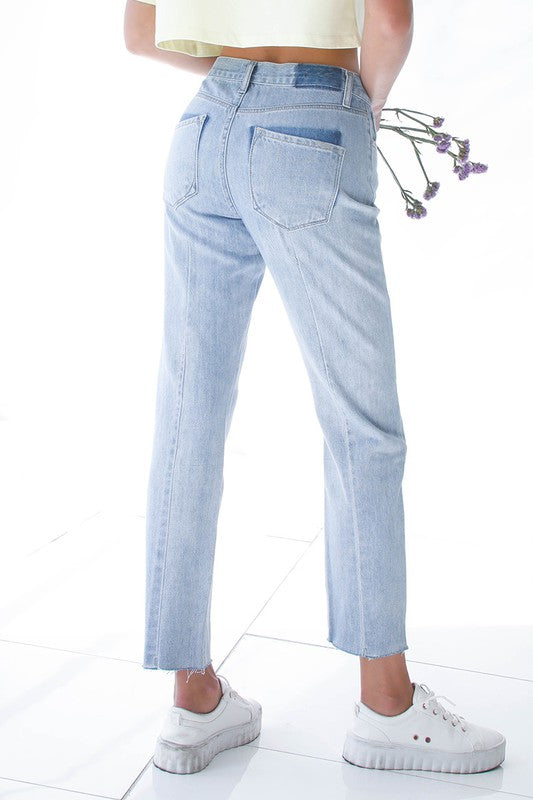 Patched Pocket Boyfriend Jeans Denim Lab USA