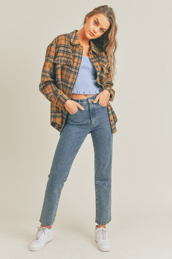 Plaid Flannel Shacket Lush Clothing