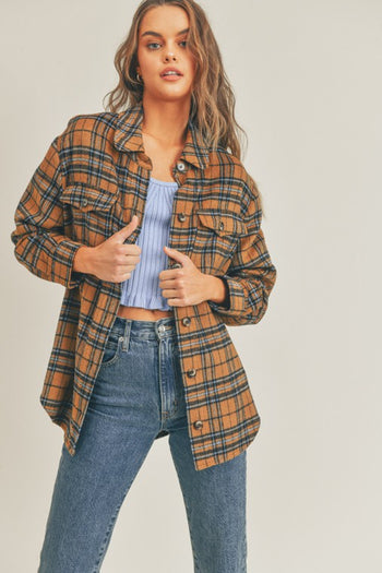 Plaid Flannel Shacket Lush Clothing