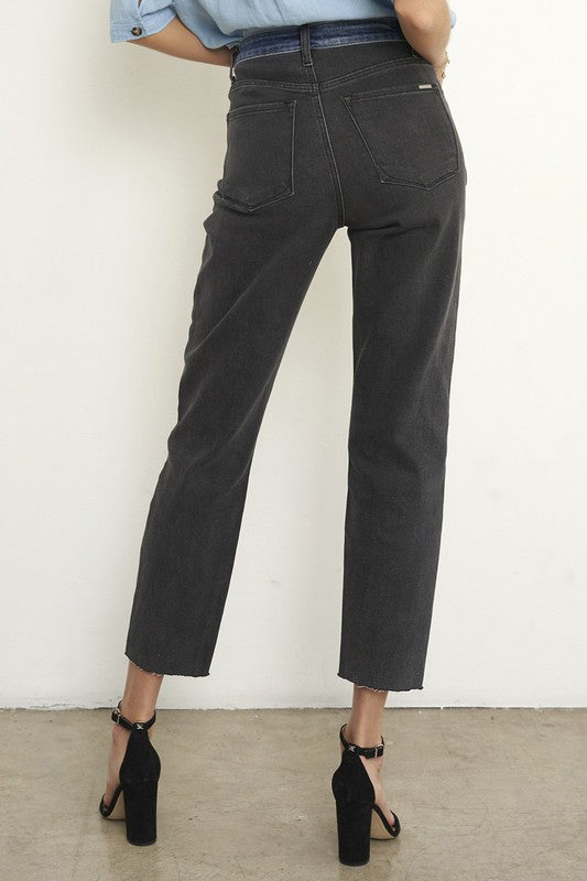 High Waist Black Denim Combo Jeans Denim Lab USA