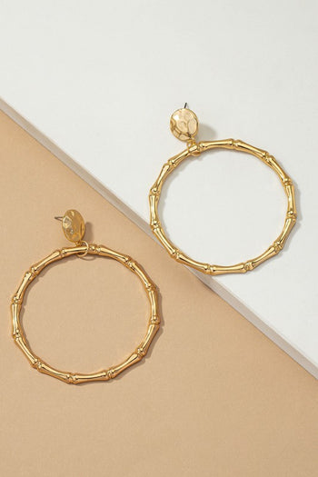 Large statement bamboo hoop earrings LA3accessories