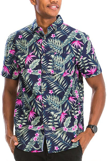 Hawaiian Print Button Down Shirt WEIV