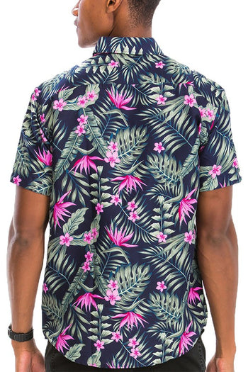 Hawaiian Print Button Down Shirt WEIV