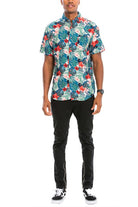 Hawaiian Print Button Down Shirt WEIV