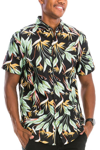 Hawaiian Print Button Down Shirt WEIV