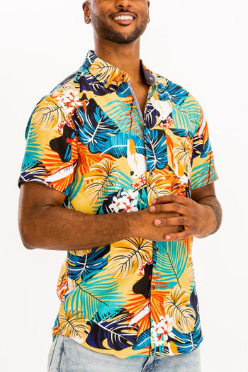 Weiv Hawaiian Print Button Down Shirt WEIV