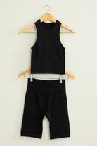 POWER MOVE CROPPED TANK TOP AND BIKER SHORTS SET HYFVE