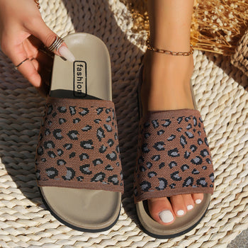 Leopard Open Toe Sandals Trendsi