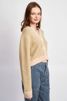 V NECK CONTRASTED CARDIGAN Emory Park