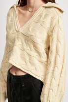 LONG SLEEVE COLLARED SWEATER Emory Park