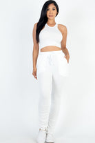 Crop Top & Ruched Drawstring Pants Set Capella