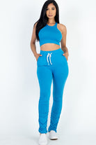 Crop Top & Ruched Drawstring Pants Set Capella