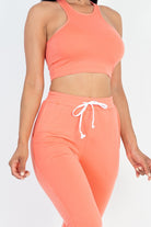 Crop Top & Ruched Drawstring Pants Set Capella