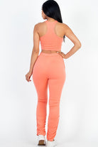 Crop Top & Ruched Drawstring Pants Set Capella