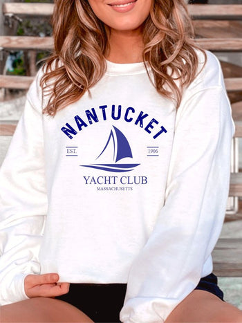 Nantucket Yacht Club CrewNeck Sweatshirt Ocean and 7th