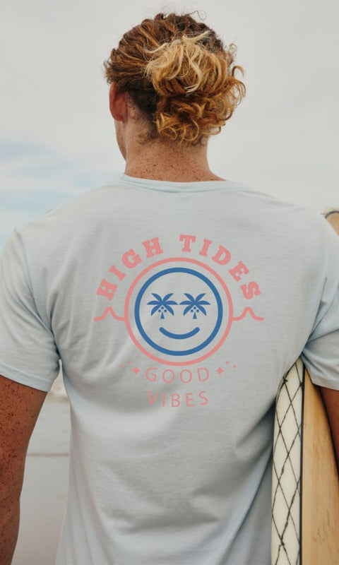 High Tides and Good Vibes Graphic Tee Ocean and 7th