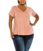 BAMBOO V NECK TOP PLUS SIZE Fabina