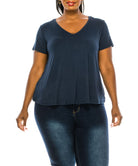 BAMBOO V NECK TOP PLUS SIZE Fabina