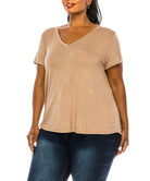 BAMBOO V NECK TOP PLUS SIZE Fabina