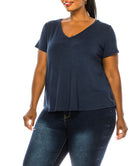 BAMBOO V NECK TOP PLUS SIZE Fabina