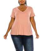 BAMBOO V NECK TOP PLUS SIZE Fabina