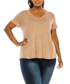 BAMBOO V NECK TOP PLUS SIZE Fabina