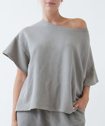 GARMENT DYE OVERSIZE CROP Fabina