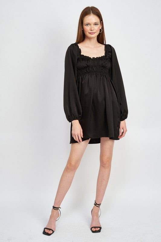 BABY DOLL MINI DRESS WITH RUFFLE DETAIL Emory Park
