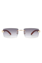 Rectangle Rimless Retro Tinted Sunglasses Cramilo Eyewear